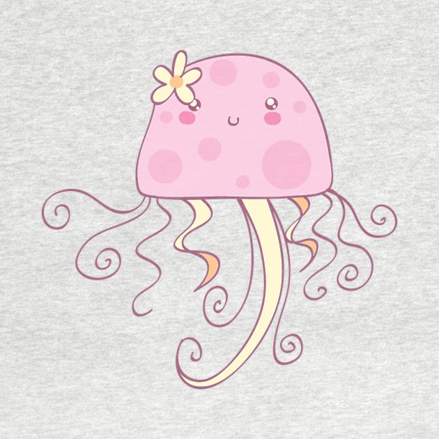 Girly Pink Jellyfish by saradaboru